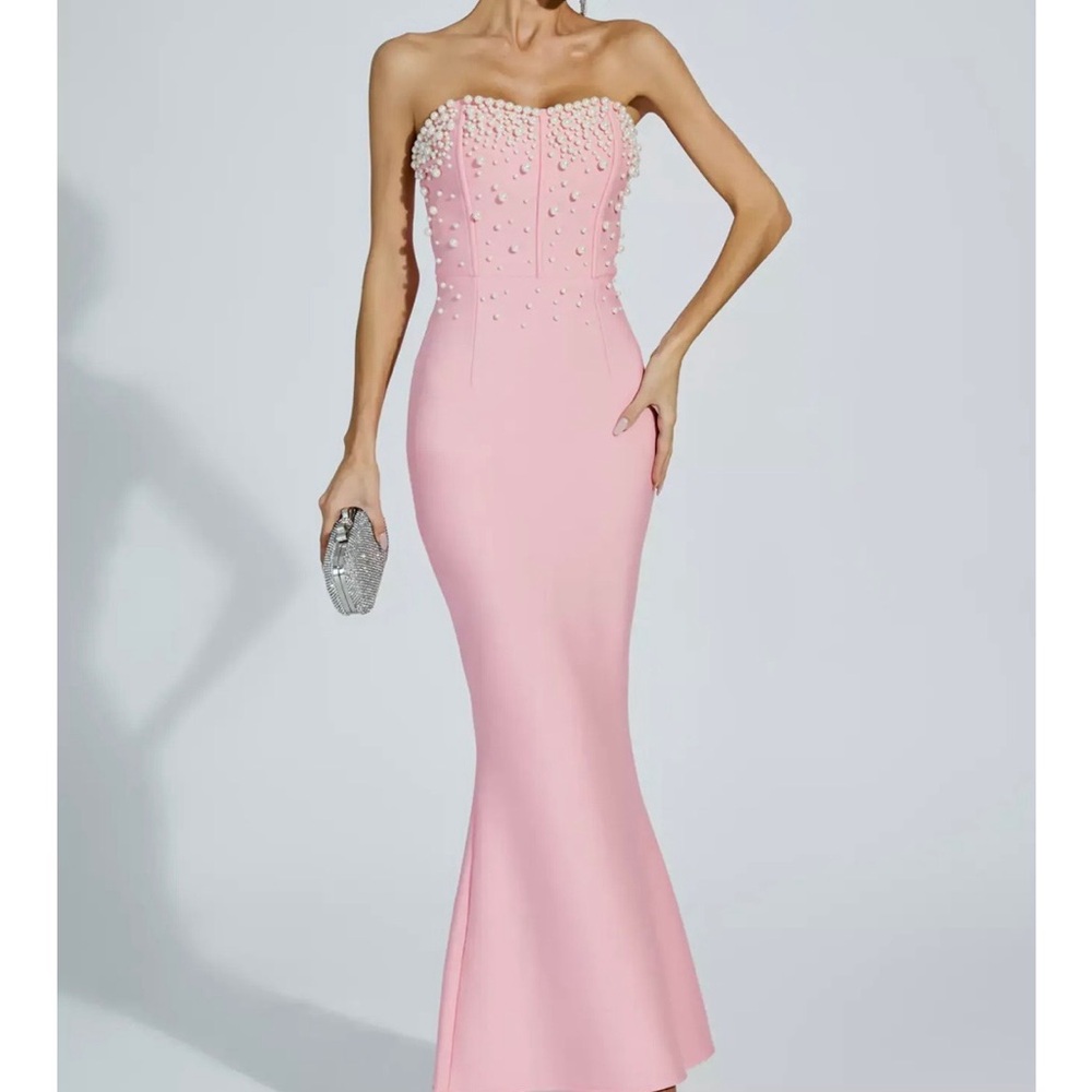 Rebekah Pink Beaded Bandage Dress *BRAND NEW*